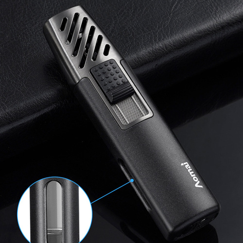 AM7207 long high-power welding gun inflatable cigar windproof lighter transparent visible gas chamber inflatable lighter
