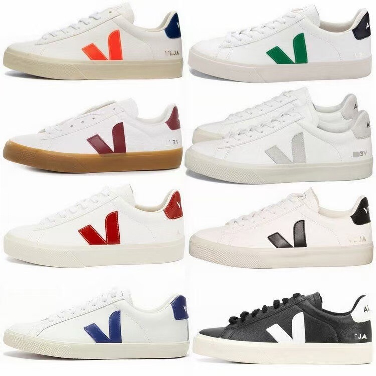 Cross-Border New V-Shaped Shoes French Veja White Shoes for Men and Women, Couple Shoes, Breathable Casual Sneakers, Versatile White Shoes
