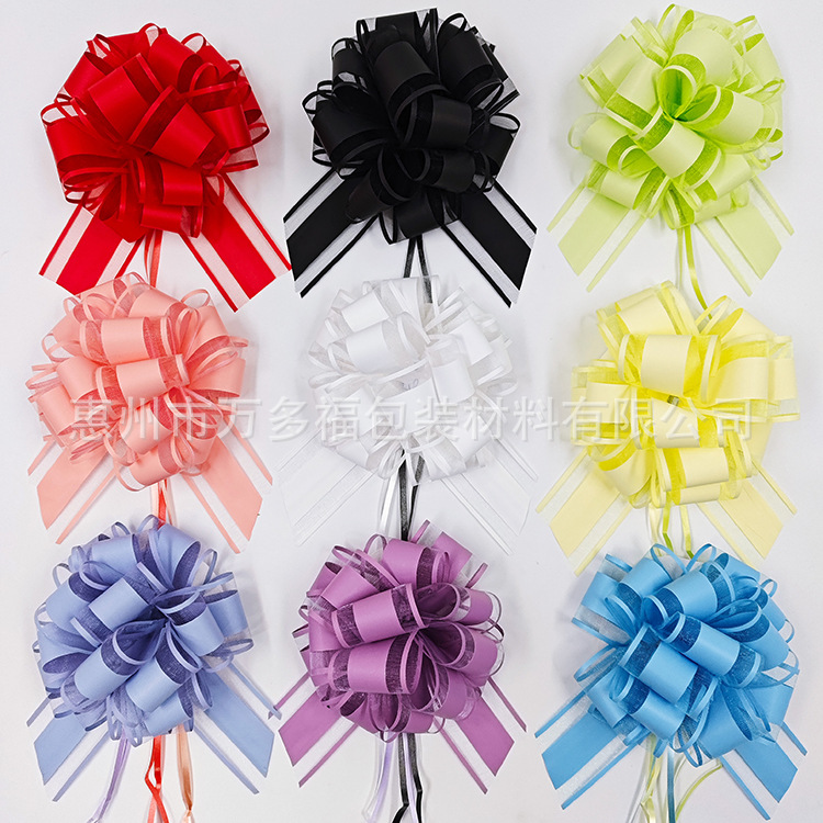 Cross-border 50 medium solid color Christmas snow gauze ball flower…