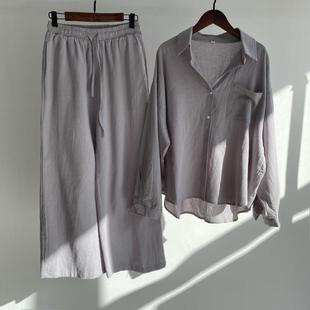 Весенний летний ретро комплект, штаны, рубашка, из хлопка и льна, оптовые продажи