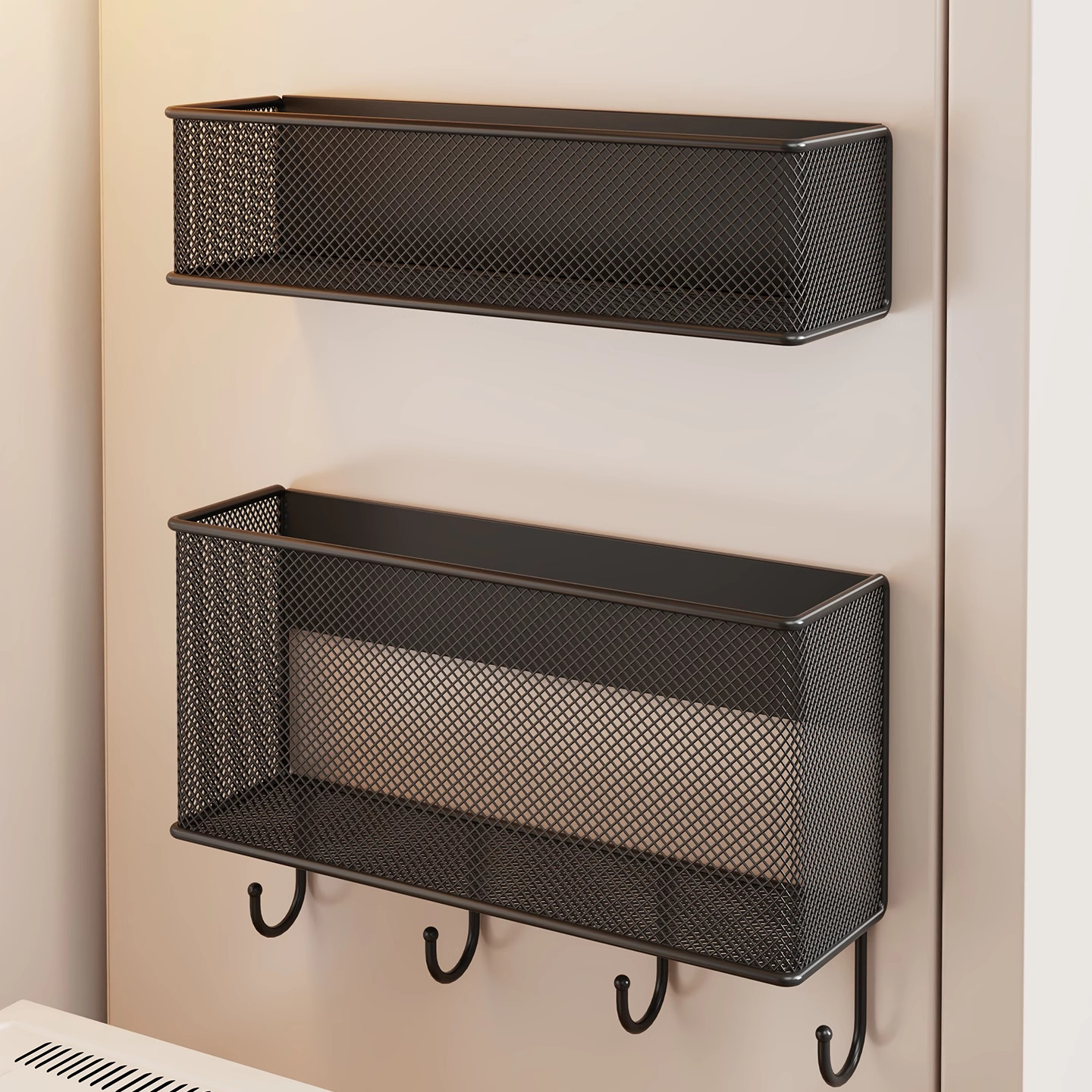 Refrigerator Magnetic Storage Rack Side Storage Artifact Punch-Free Wall-Mounted Plastic Wrap Paper Towel Holder Spice Hook Rack