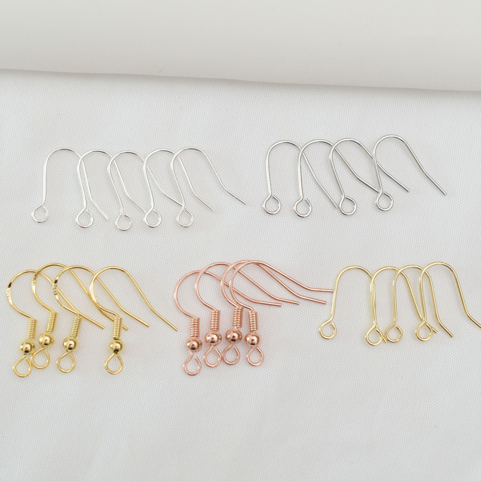 保色18kバッグ金色diyイヤーフック部品純銅U形圧平帯ビーズイヤリングフックアクセサリー耳飾りフック