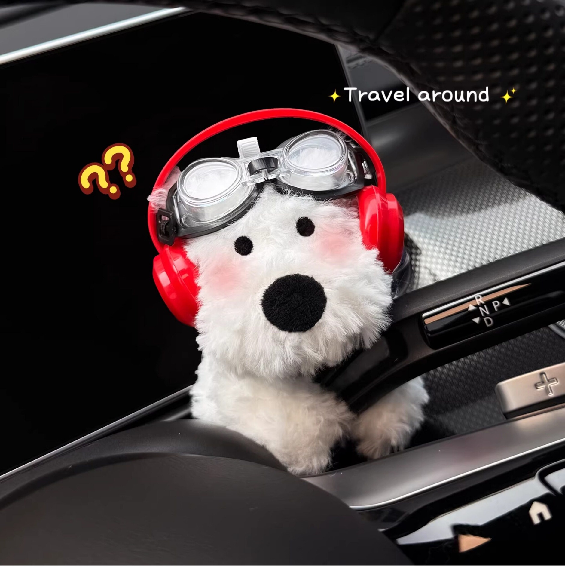 2026 New West Highland Car Dashboard Decoration Steering Wheel Light-Up Doll Wiper Ornament for Women
