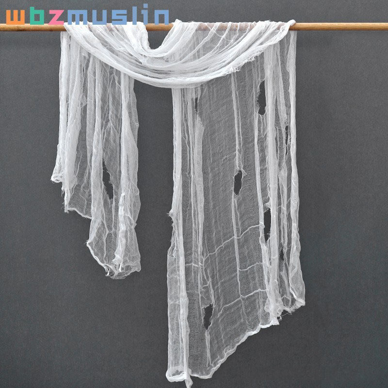 Suministro transfronterizo Halloween negro rasgado gasa fantasma Festival horror ventana pantalla tela de araña gasa fantasma Festival horror mantel