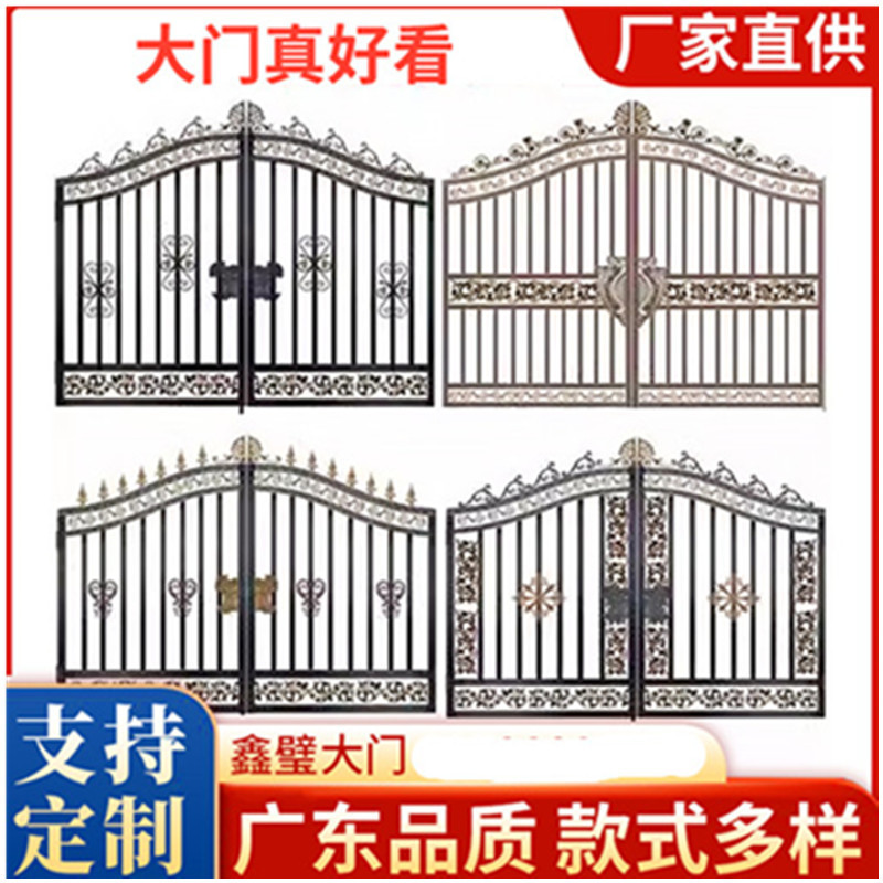 Villa Gate, Garden Wrought Iron Gate, Wrought Iron Gate, Retro Iron Gate, Wrought Iron Entrance Door, Courtyard Double Door
