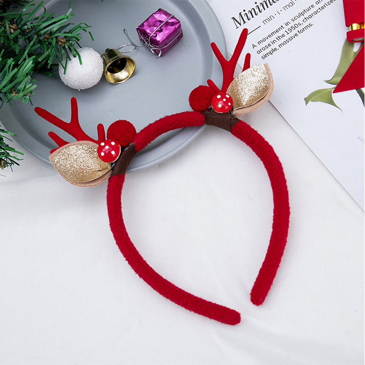 Cute Antlers Pine Cones Plush Handmade Hair Band display picture 5