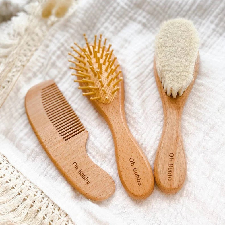 Etsy Temu nombre tallado transfronterizo bebé cepillo de lana para niños cepillo de baño cojín de aire masaje conjunto de peine