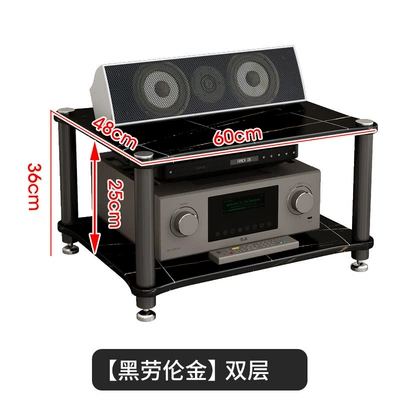 Electric car big tripod – Amplifier Rack, Floor-Standing Home - two-layers-of-black-gold