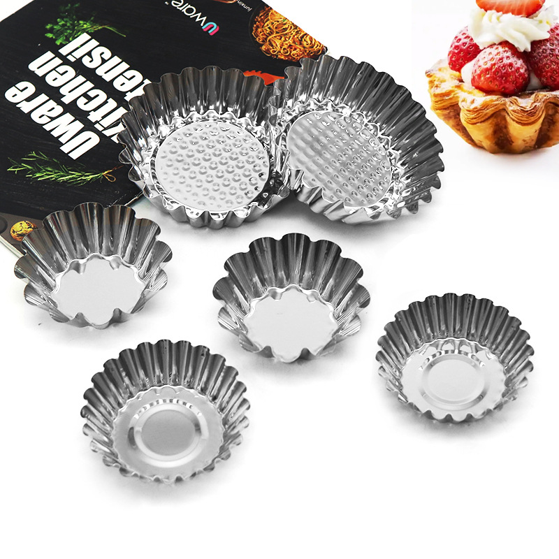 Stainless Steel Cake Mold Egg Tart Mold Round Lace Baking Chocolate Mold Home Baking Tools
