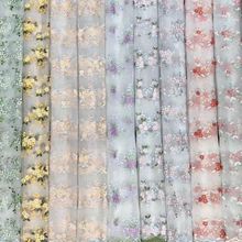 厂家直销新款绣花面料 蕾丝布料 婚纱花边面料 刺绣布料 三叶菊绣