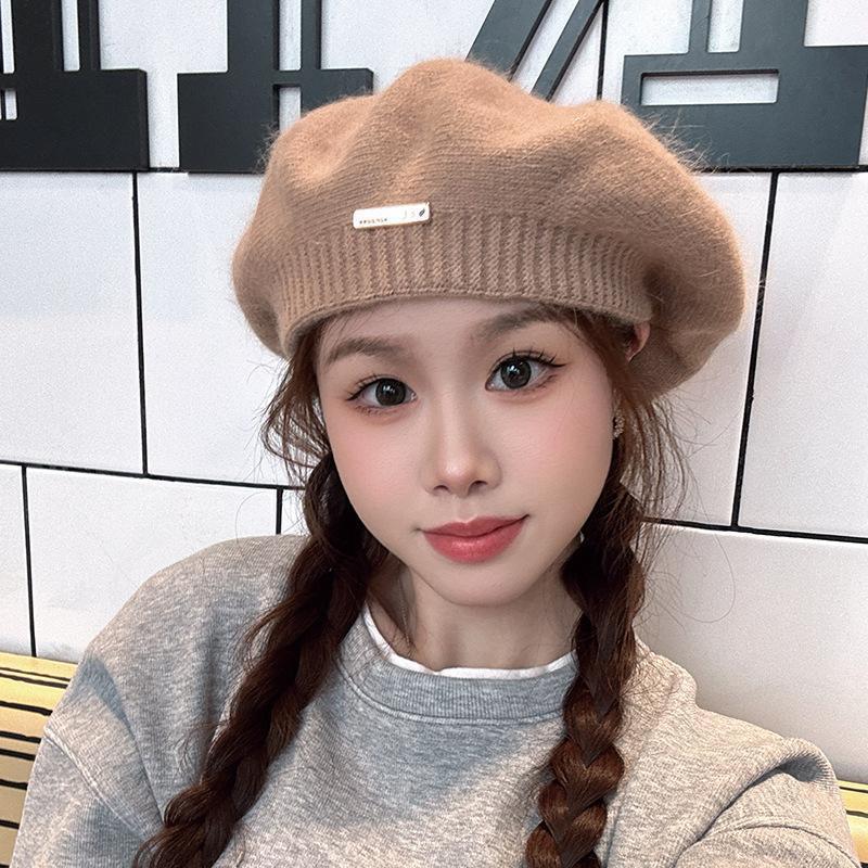 Sombrero boina de lana metálica, estilo británico retro, otoño-invierno