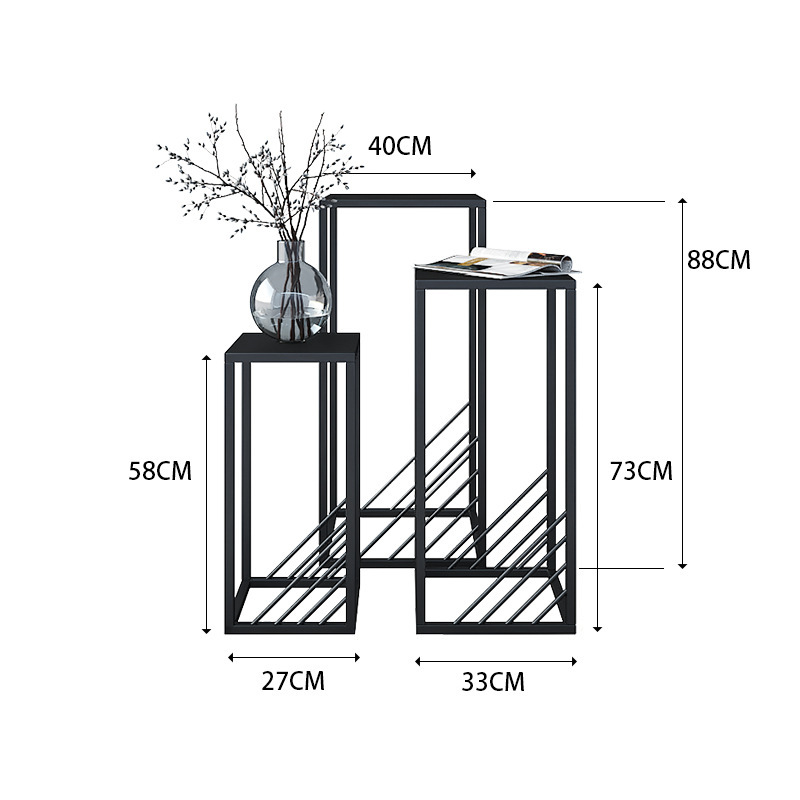 (매트 블랙) 3 조각 물 테이블 세트