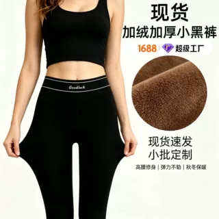 秋冬保暖加绒鲨鱼小黑裤高腰收腹女士打底裤批发保暖外穿打底裤