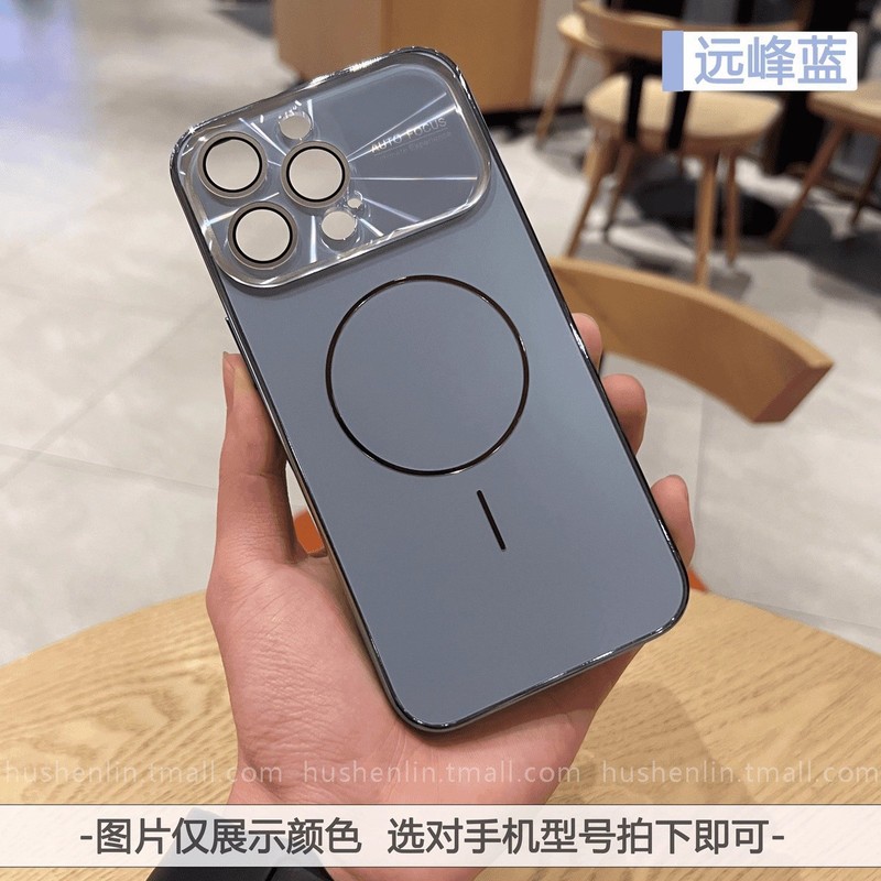 适用iPhone17手机壳镭射镜头大视窗细圈磁吸苹果16原机色磨砂硬套|undefined