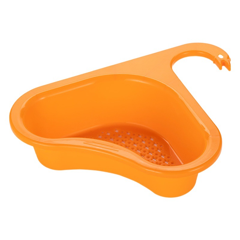 Trendy New Swan Drain Basket Saddle Sink Hanging Dry and Wet Separation No-Drill Fruit and Vegetable Drain Basket