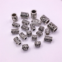 Hot Selling Wholesale Dreadlock Button Hair Extension Rings Norwegian Viking Character Beard Beads Beaded African Dreadlock Hair Accessories