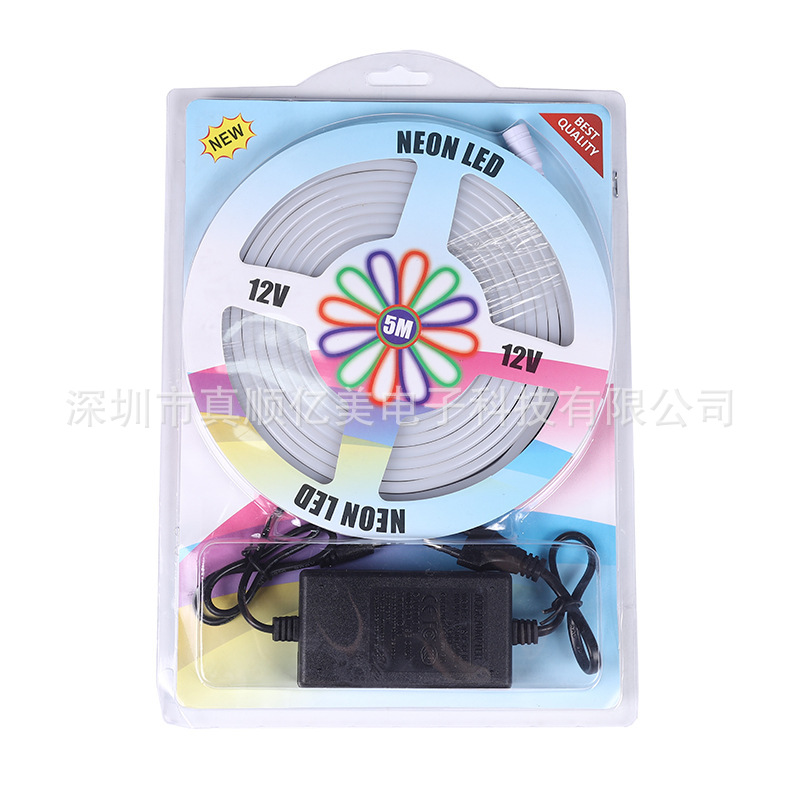 Lámpara de silicona monocromática flexible de baja presión brillante a prueba de lluvia led flexible 5m 5 * 11mm conjunto de 12v luz al aire libre