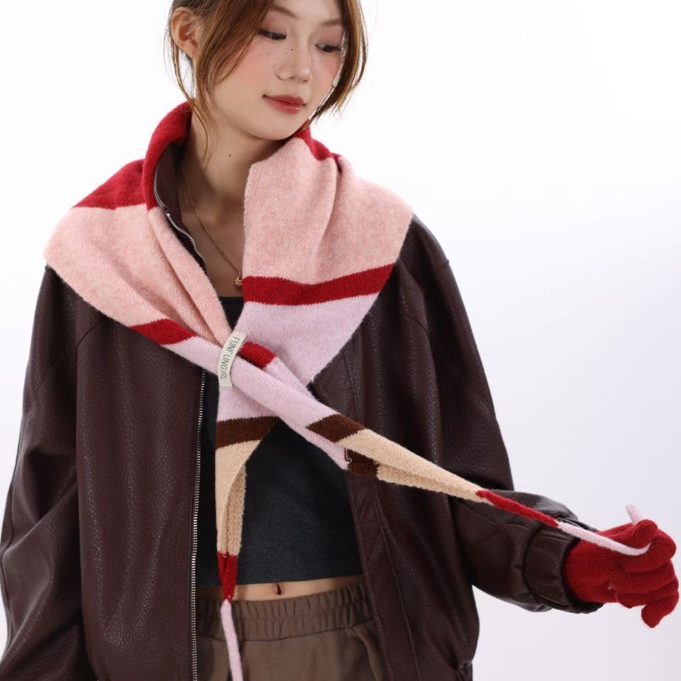 New autumn and winter women's scarf and shawl, European and American cross-border simple and stylish outer cape, autumn and winter warm shawl and cloak
