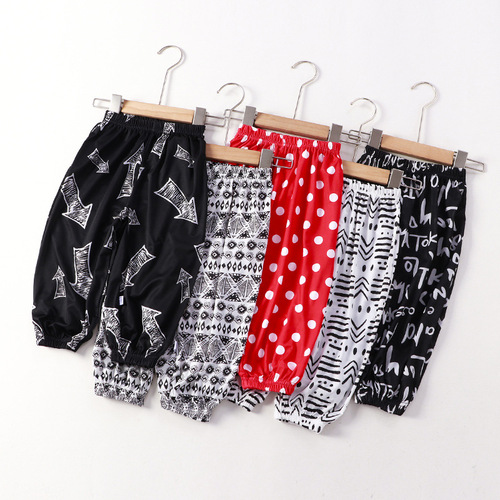  Summer New Children's Pants Boys' Ice Silk Pants Men's Anti-Mosquito Pants Children's Clothing Wholesale Girls' Pants Casual