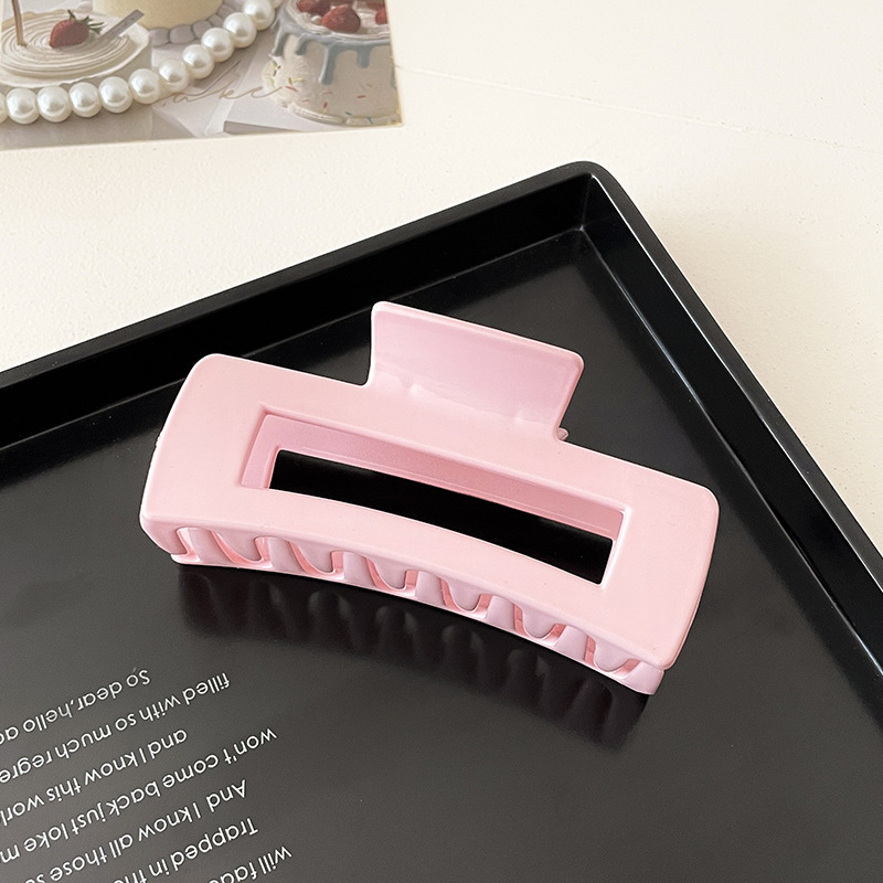 Milk Brown horquilla grande hacia atrás cabeza clip de pelo tocado de las mujeres principios de primavera de alto grado updo tiburón horquilla