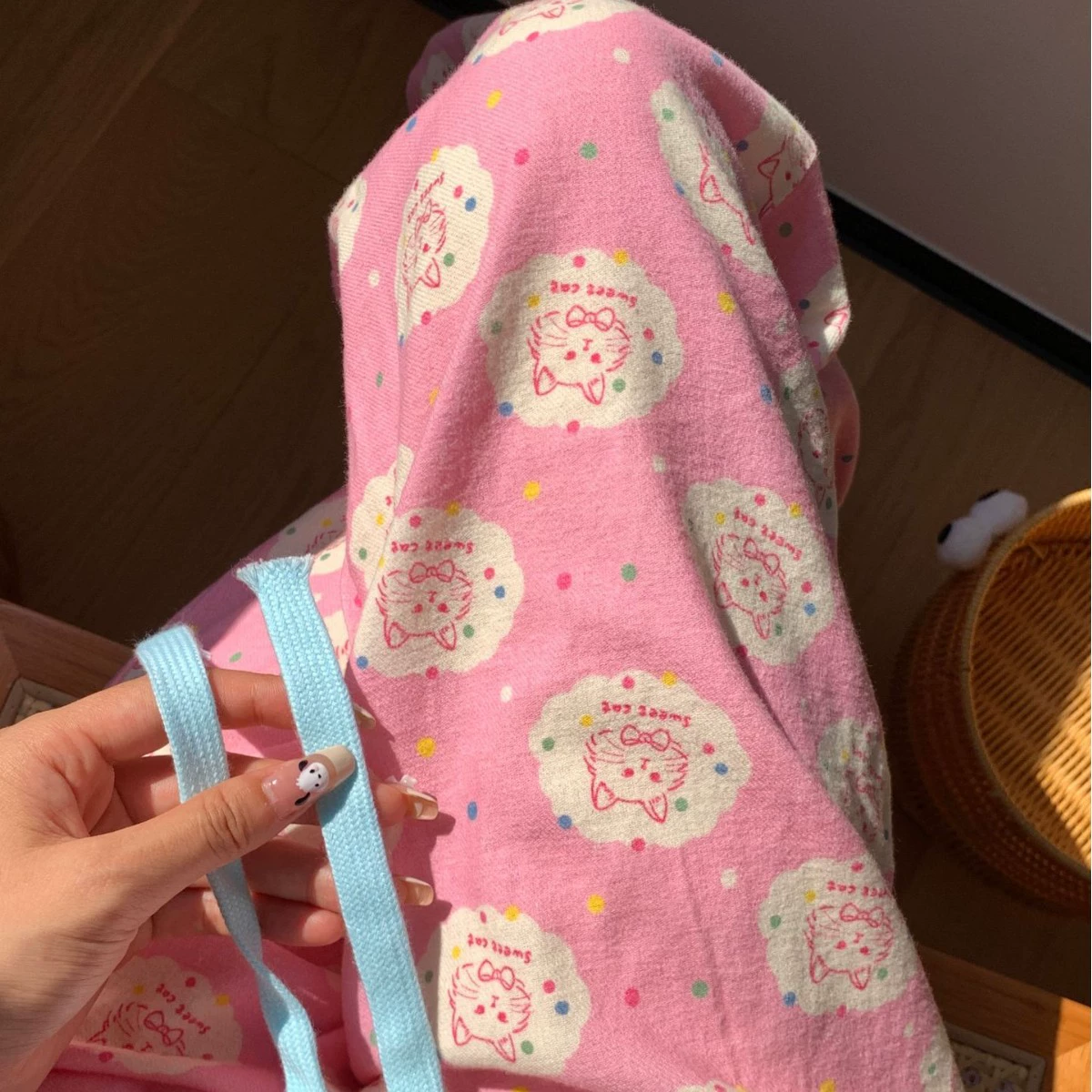 2024 новые хлопковые шлифовальные мультяшные пижамы с принтом Сладкая девчушка сердце домашние брюки