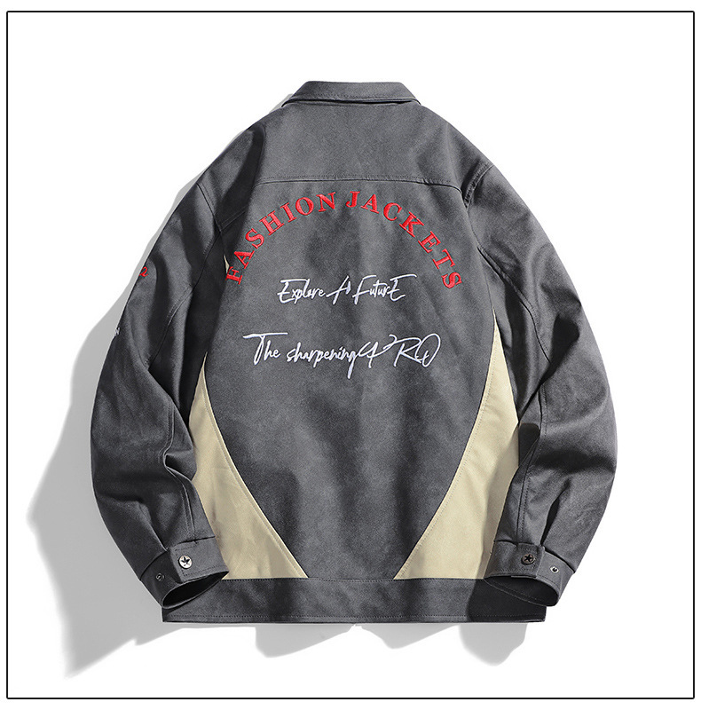 Veste en cuir synthétique suédé pour homme – Manteau motard punk avec boutons et poches à rabat pressionné pour le streetwear et la conduite urbaine (S-3XL, 2 couleurs)_voghion.com