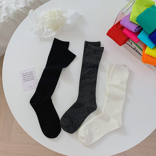 Spring Japanese Lolita JK college style mid-calf socks Korean style pile socks for female students