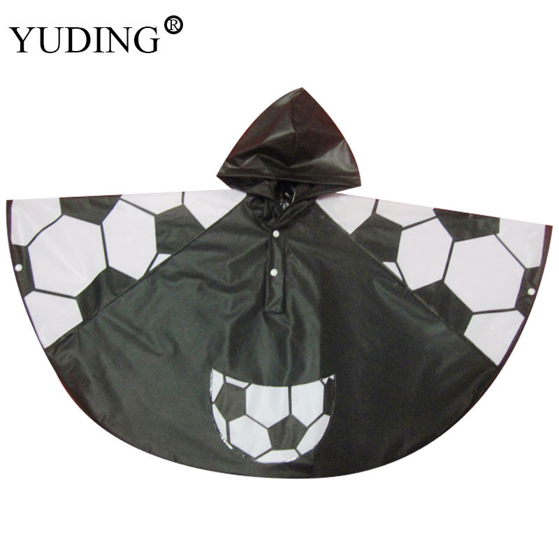 Eva Children's Patchwork Poncho Cartoon Football Raincoat Outdoor Portable Reflective Printed Poncho Foreign Trade Manufacturer