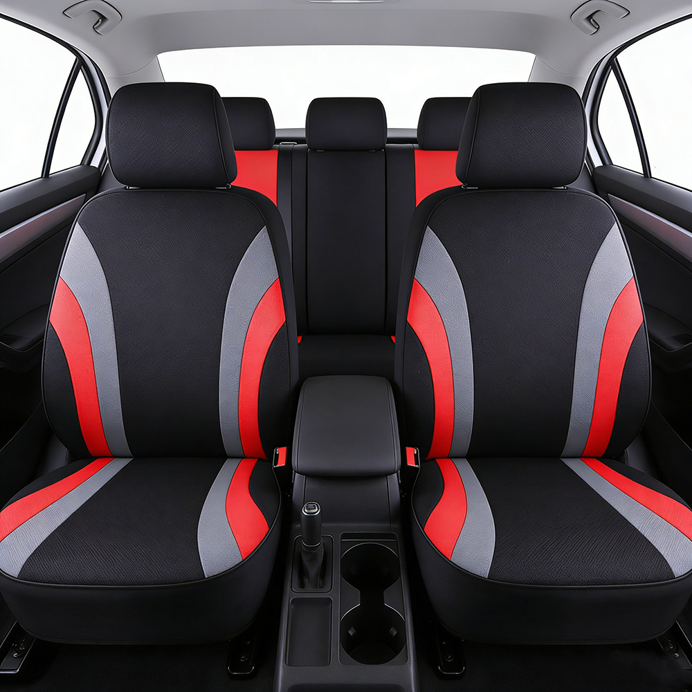 Fabricante general de doble cintura cojín de asiento de color conjunto completo agregado cubierta de asiento de automóvil todo incluido cojín de tela de asiento image 2