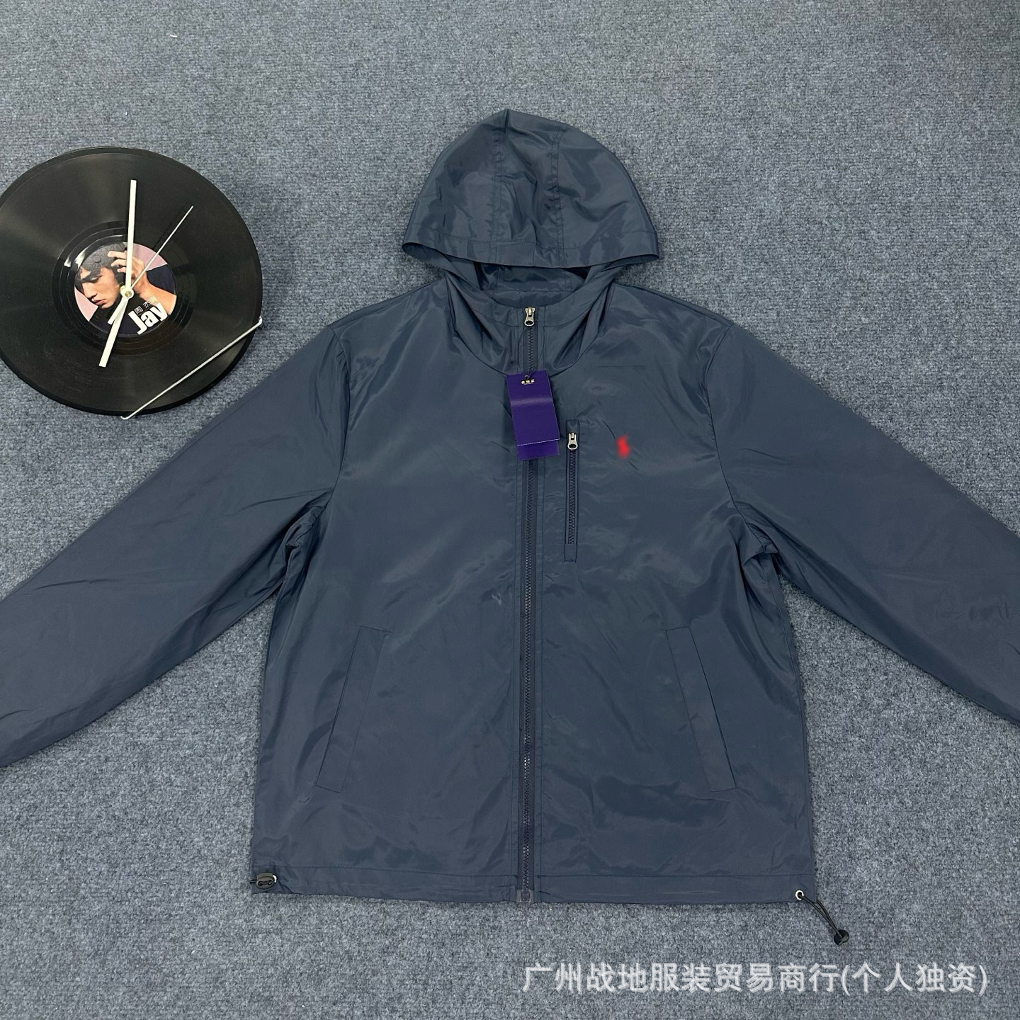 네이비 블루 트렌치 코트