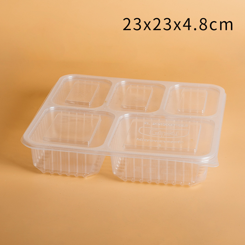 Cajas de almuerzo desechables Gepai con tres, cuatro y cinco compartimentos, cajas para comida rápida, cajas para llevar con múltiples compartimentos, cajas bento al por mayor.