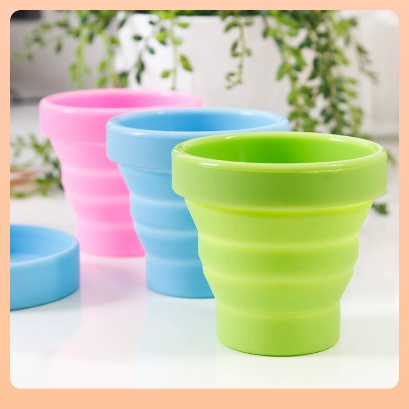 ◍Outdoor travel folding water cup silicone mouthwash cup retractable travel mini water cup portable compression folding