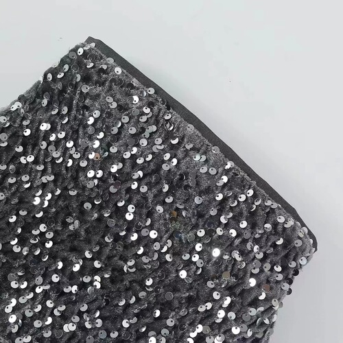 Popular half skirt black glitter skirt 2024 spring new style bustier skirt A-line short skirt