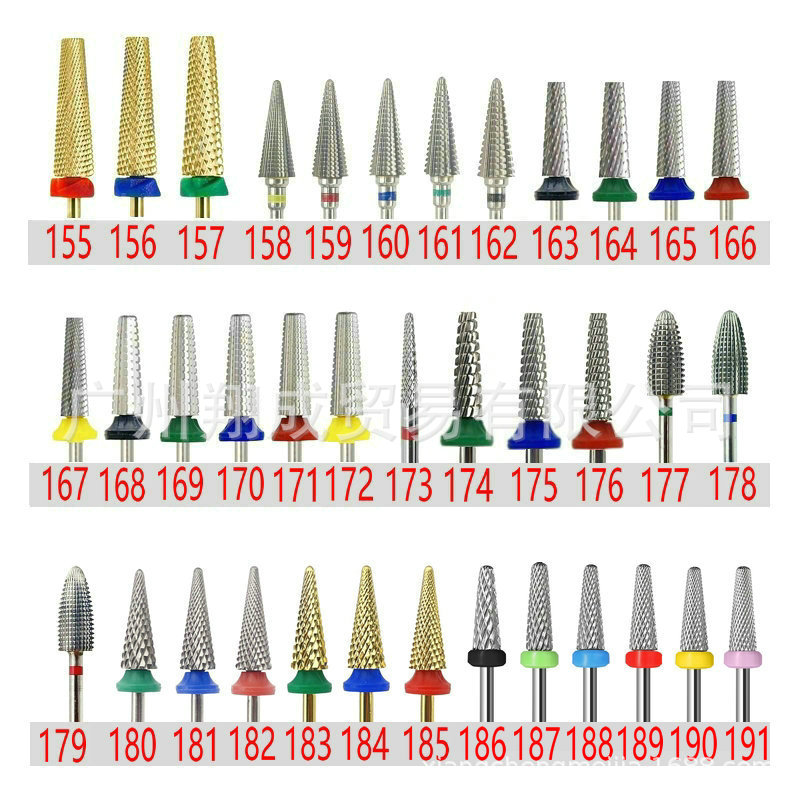 Nail art de gama alta frontal cabeza de molienda + eliminación de uñas de aleación de acero de tungsteno taladro de eliminación de uñas taladro tallado cabeza de molienda
