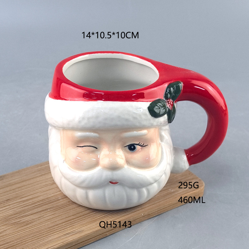 Navidad creativa transfronteriza atmósfera cerámica de oro tazas de Santa Claus tazas de Navidad artesanías cerámicas