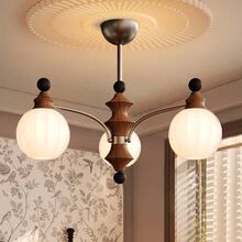 美式复古客厅灯吊灯卧室吊灯法式中古高级感实木书房餐厅吊灯灯具