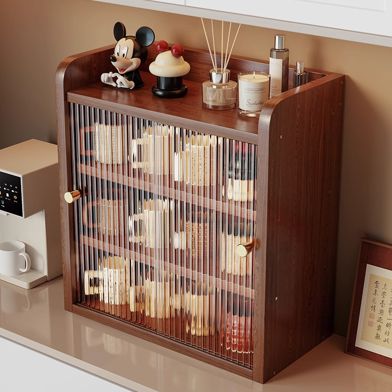 Solid Wood Cup Holder Cup Storage Rack Desktop Tea Cup Coffee Cup Water Cup Dining Table Countertop Dustproof Sideboard