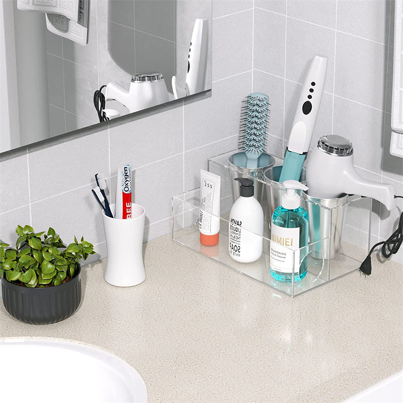 亚克力化妆品收纳盒吹风机置物盒浴室卧室护肤品工具整理盒