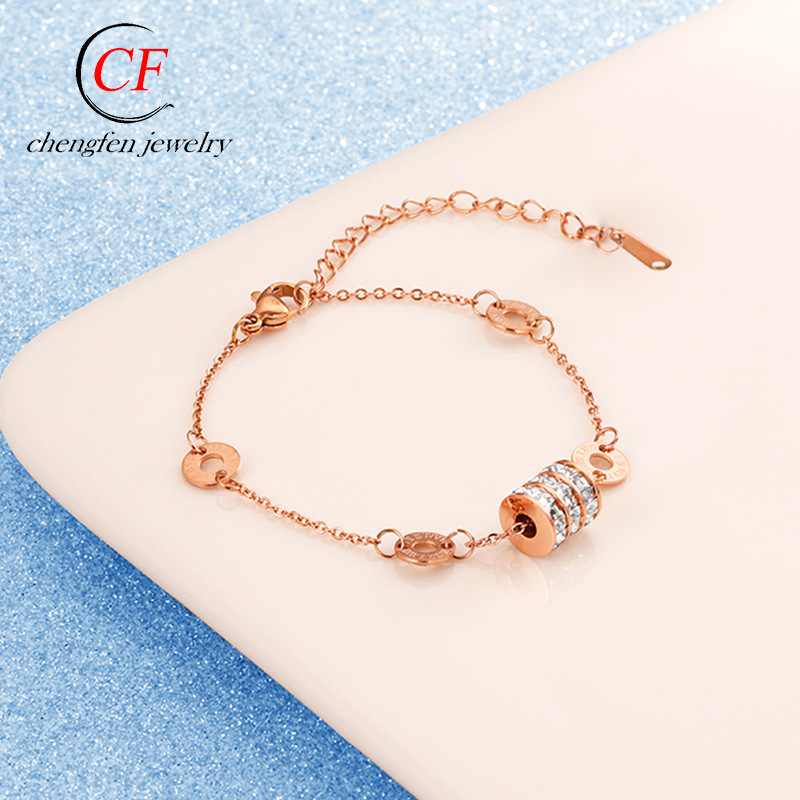 Brand small design retro bracelet with zircon stainless steel