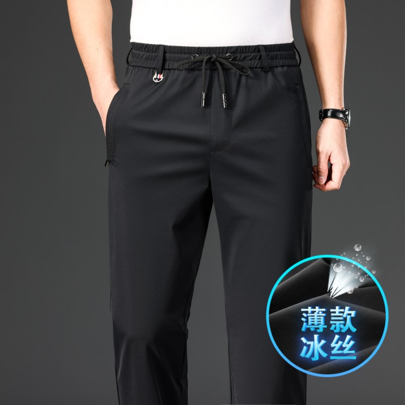 高級感のあるメンズパンツ、春のカジュアルパンツ、伸縮性ウエストのストレートパンツ、裏起毛の大きいサイズスポーツパンツ、メンズスウェットパンツ