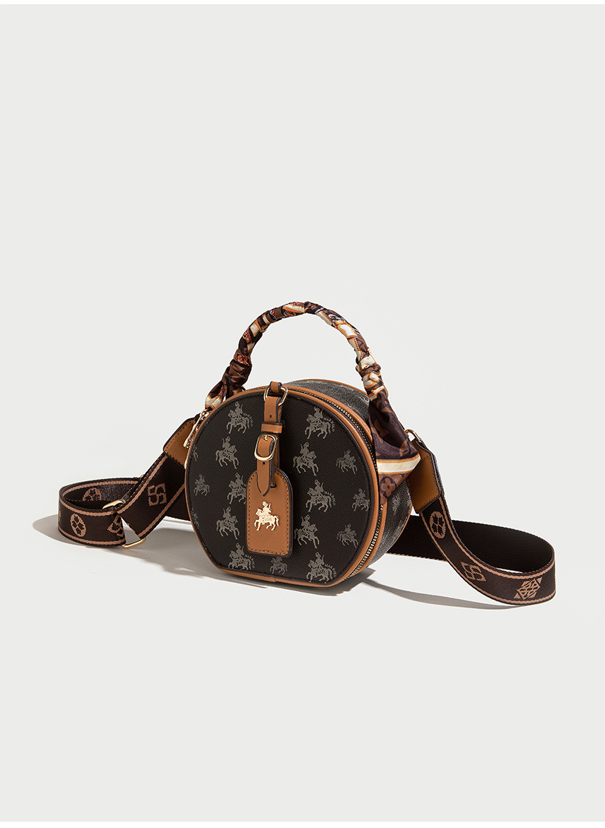 Genți de damă de lux 2023, geantă rotundă cu imprimeu retro pentru tort, de nișă franceză, geantă de damă cu umăr larg, geantă crossbody_voghion.com