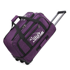 Foreign trade wholesale large-capacity trolley bag cover three travel bags washed Oxford cloth tug bag three-wheel luggage bag checked
