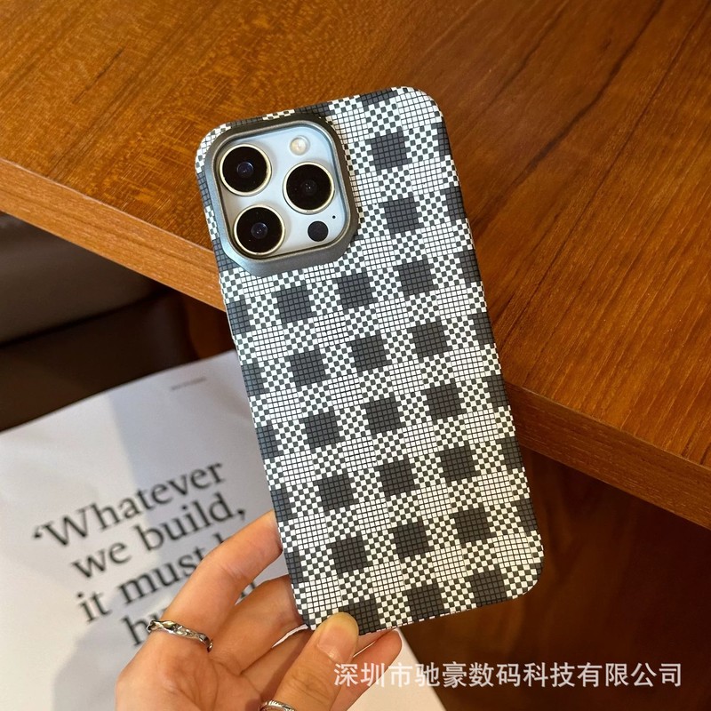 适用iPhone17promax肤感凯夫拉纹手机壳苹果16碳纤维纹15防摔PC套|undefined