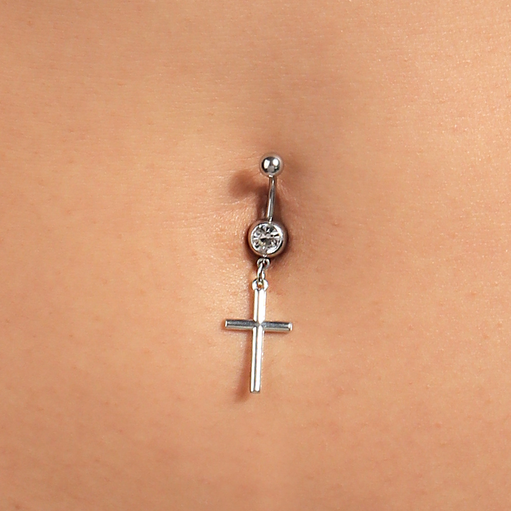 Cross Belly Button Piercing Set Personalized Summer Jewelry_voghion.com