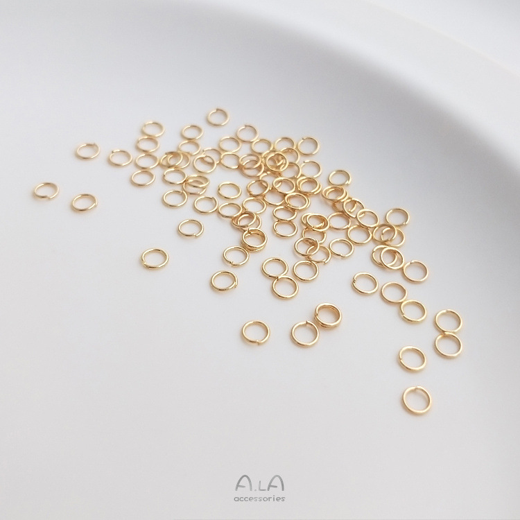 14K Gold-Plated Ultra-Fine Titanium Steel Open Ring, High Hardness, Handmade Single Ring, DIY Jewelry Material Link Accessories