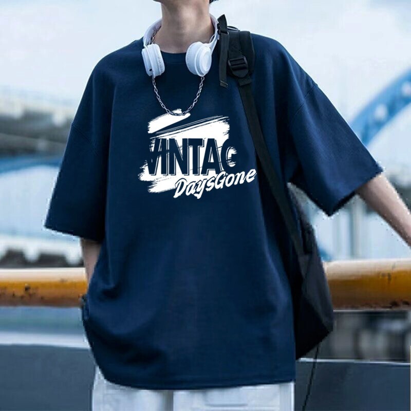 Pure Cotton Short-Sleeved Men's T-Shirt Summer 2026 New Trendy Brand Oversize Loose Versatile Casual Top Men's Clothing