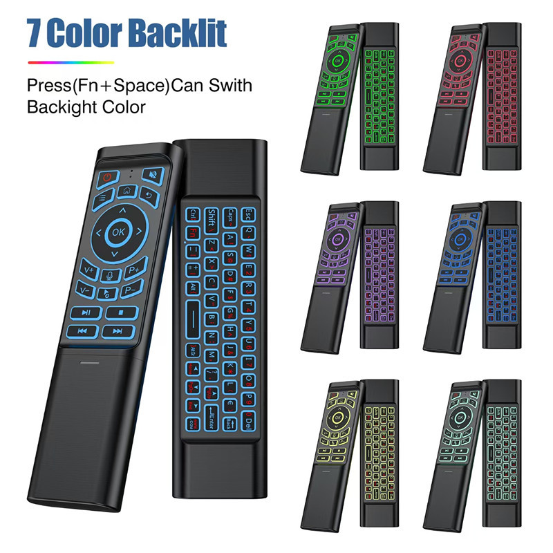 M3无线飞鼠干电池版 2.4G蓝牙双模背光键盘智能电视机顶盒遥控器