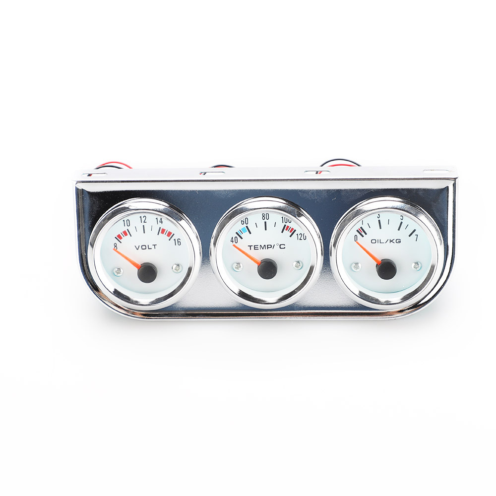 Instrumento de coche modificación instrumento de coche negro triple temperatura del agua temperatura del aceite presión de aceite voltímetro