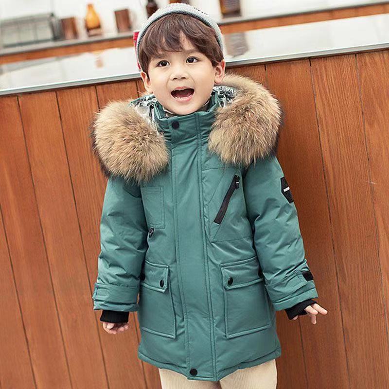 BestsellerChildren's Mid-Length Thickened Cotton Padded 2026 Boys' White Duck Down Jacket Stylish Winter Wear ALYCExiyuebaobao_voghion.com