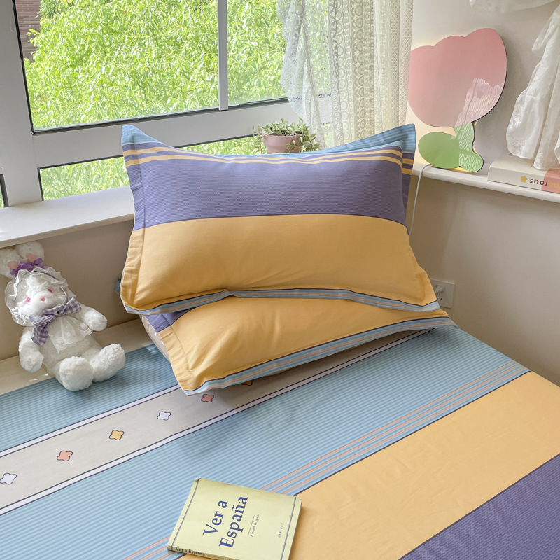 Funda de almohada fresca pequeña de algodón puro Un par de fundas de almohada para el hogar individuales 48x74cm Funda interior de núcleo de almohada de algodón Student 4